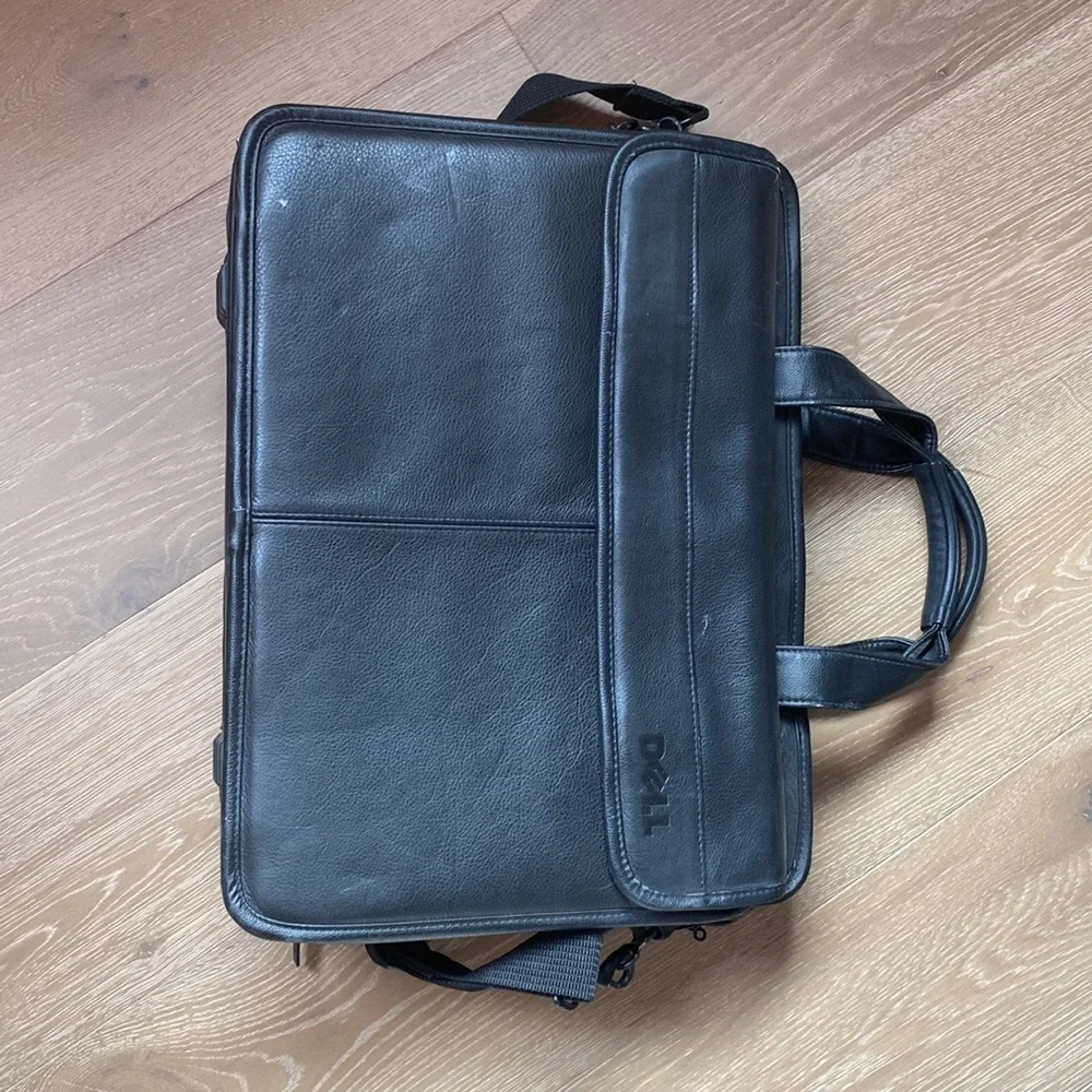 Dell Leather Messenger Laptop Brief Bag